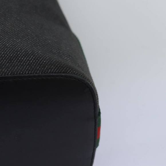 GUCCI Web Sherry Line Shoulder Bag Canvas Gray Red Green 01234 Auth 76421 - Picture 15 of 16